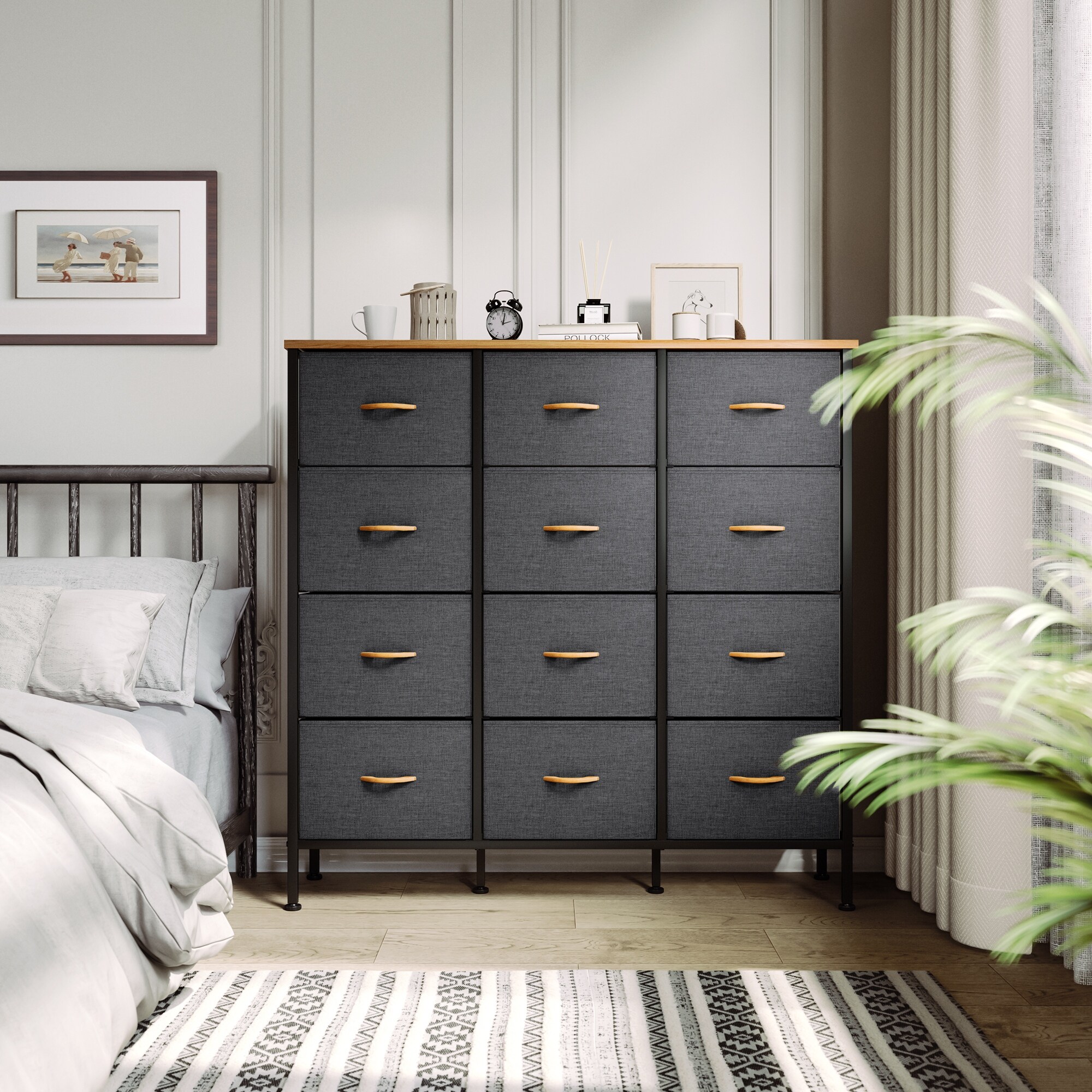 12 Drawers Furniture Storage Chest Grey 12-Drawer Dresser - - 37509557 - Mycitystee