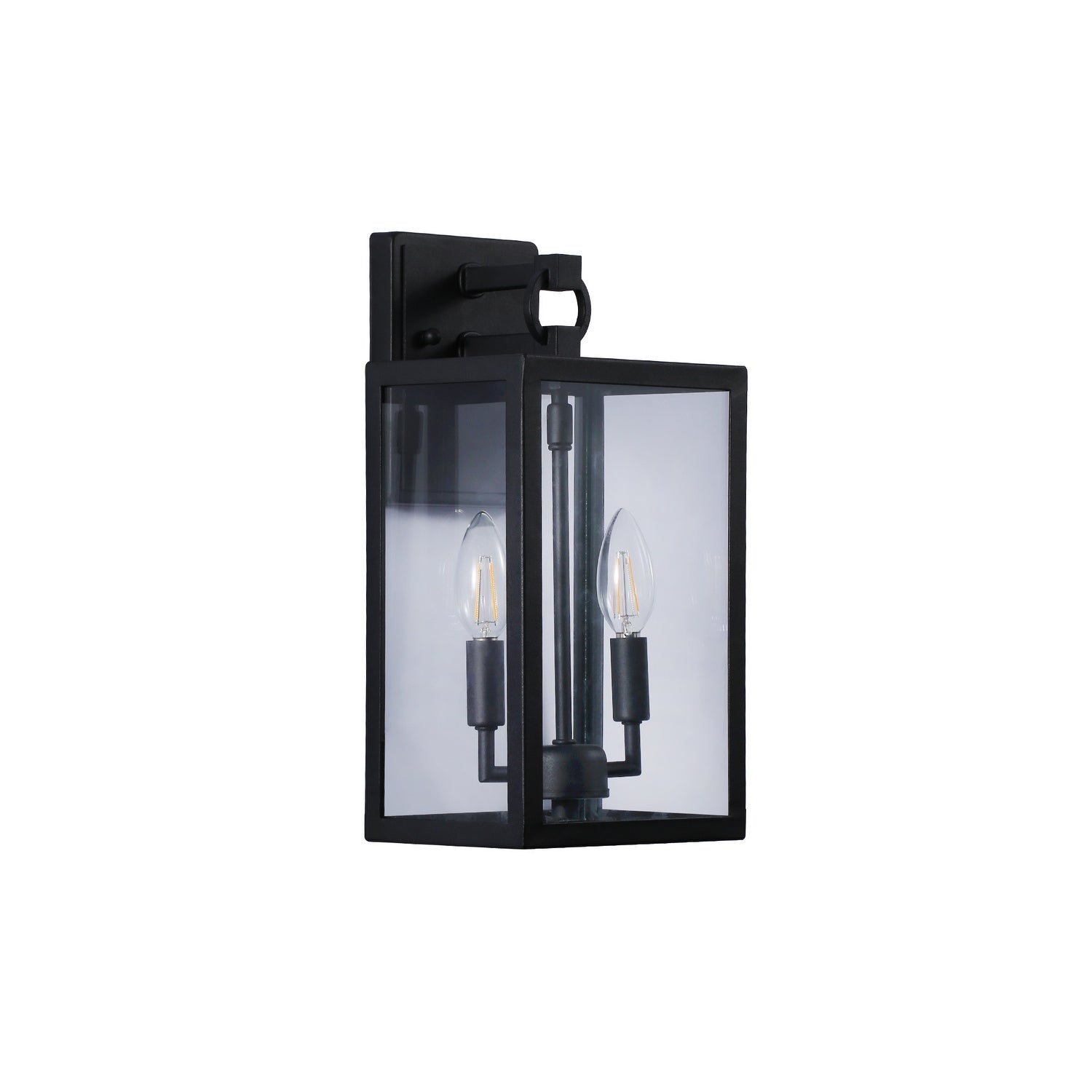 Defong 2-Light 11 Inch Black Outdoor Wall Lantern - Mycitystee