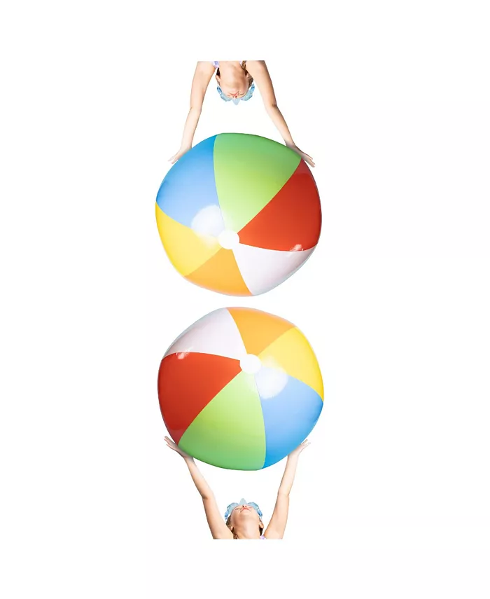 Dollar Deal Top Race Giant Inflatable Beach Balls 42 Inch Large Pool Ball | Beach Summer Parties， and Gifts， Pool Balls for Swimming Pools | 2 Pack Bl - Mycitystee