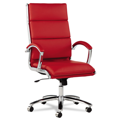 Alera Neratoli High-Back Slim Profile Chair， Faux Leather， Up to 275 lb， 17.32