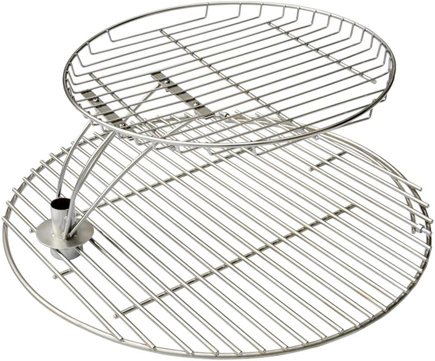 Grates Combo Kit Fits Large Big Green Egg, Char-Griller, Kamado Joe Classic, Pit Boss K22, Louisiana K22, 18.5