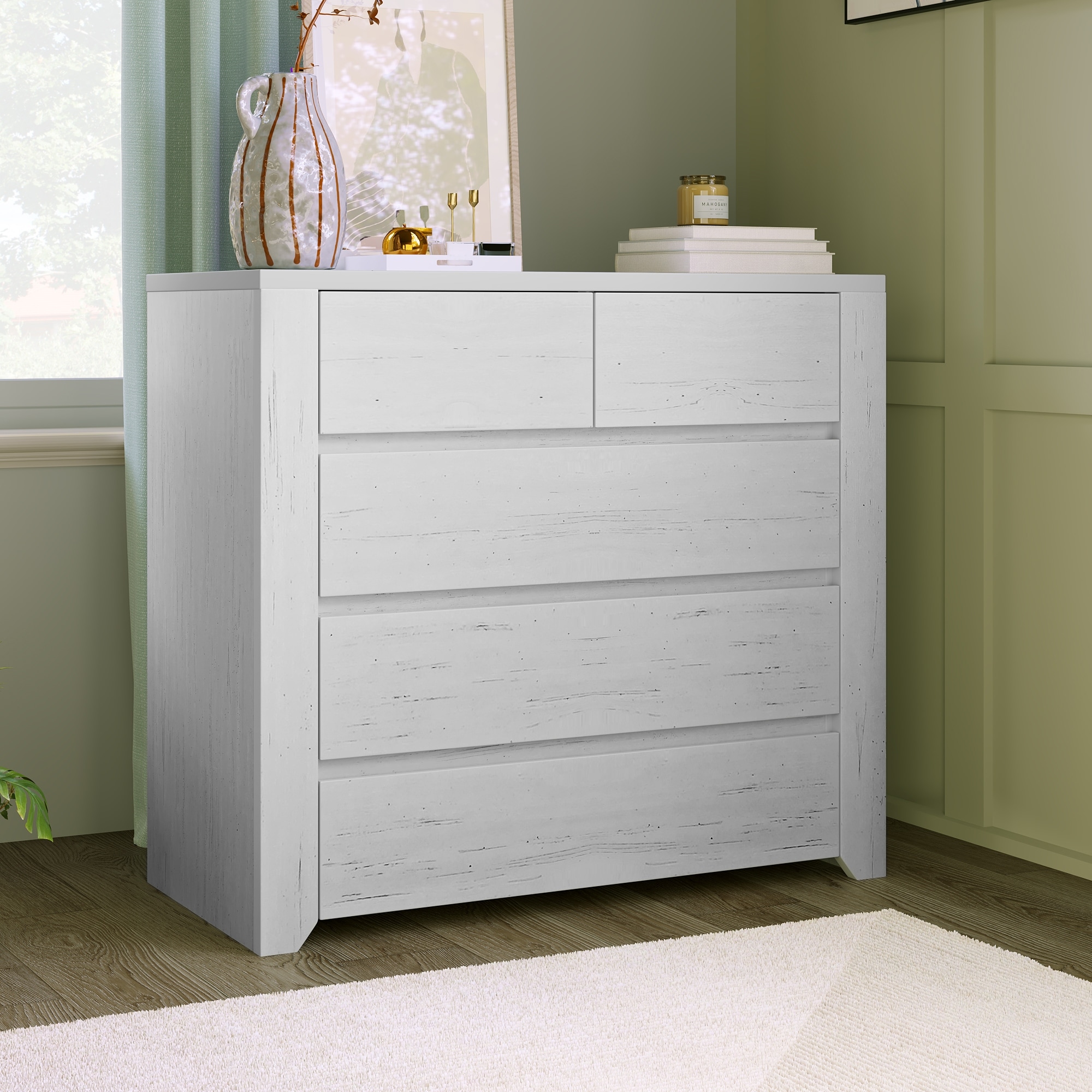 5-Drawer Wood Chest with Large Storage Space - - 36484858 - Mycitystee