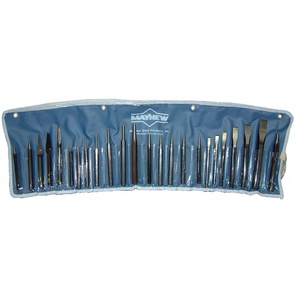 Mayhew 7024-K Punch and Chisel Set (24-Piece) and#8211; XDC Depot - Mycitystee