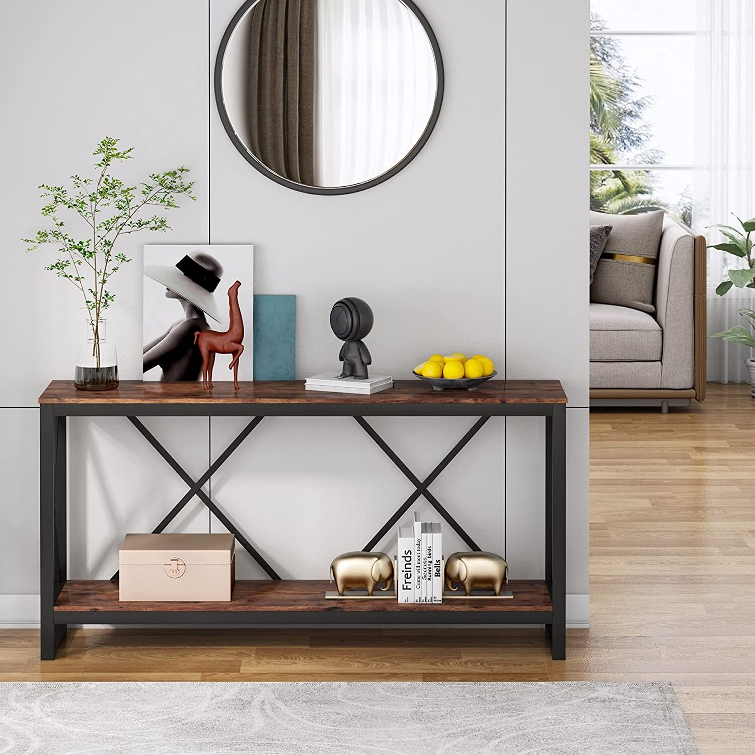 70.9 Inch Extra Long Console Table Narrow Sofa Table - Mycitystee