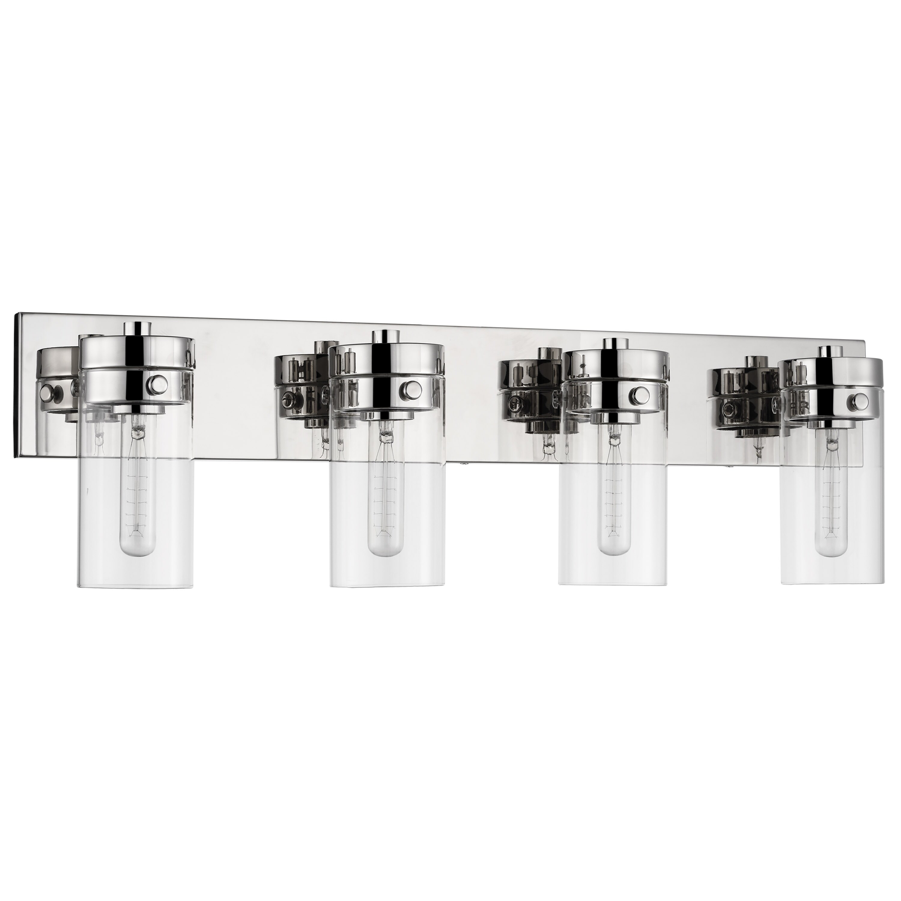 Intersection 4 Light Vanity Polished Nickel with Clear Glass - Mycitystee