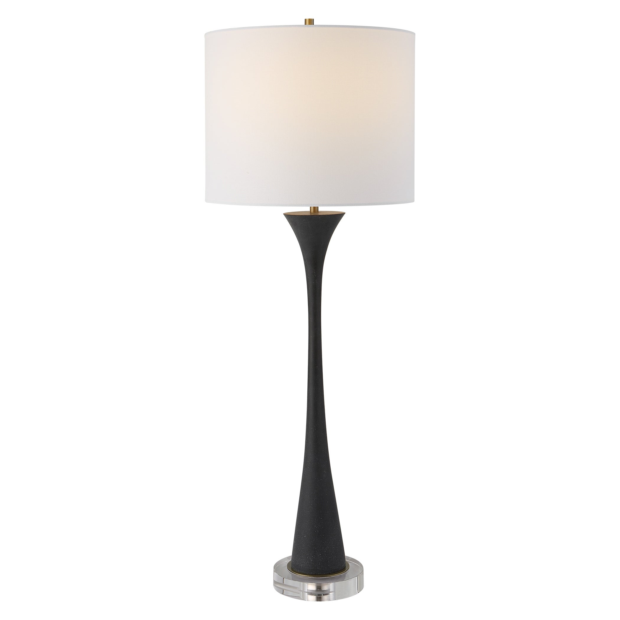 Uttermost Fountain Black Stone Buffet Lamp - 12 W x 34 H x 12 D (inches) - Mycitystee
