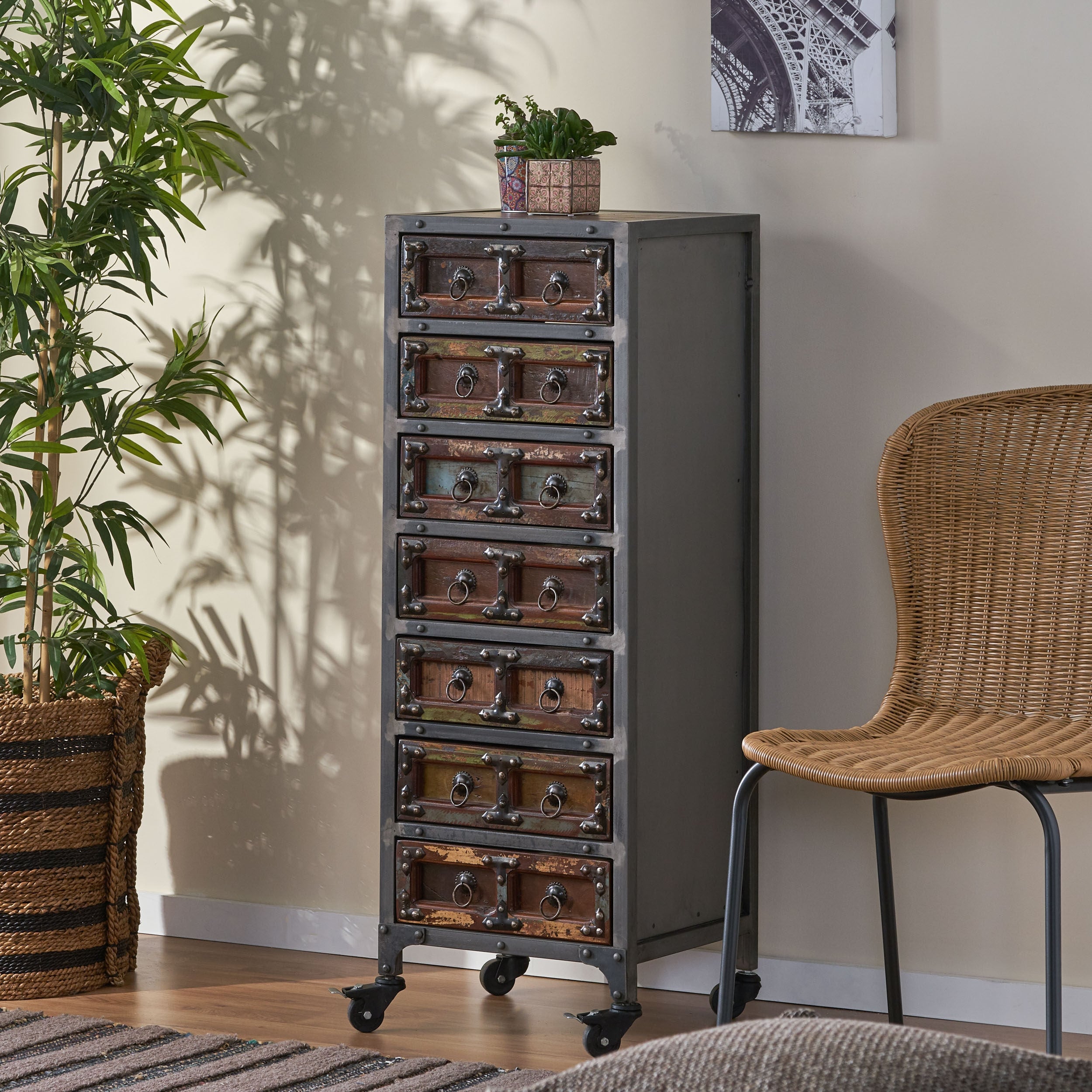 Muntz Handcrafted Boho Wooden 7-drawer Chest by Christopher Knight Home - - 32771161 - Mycitystee