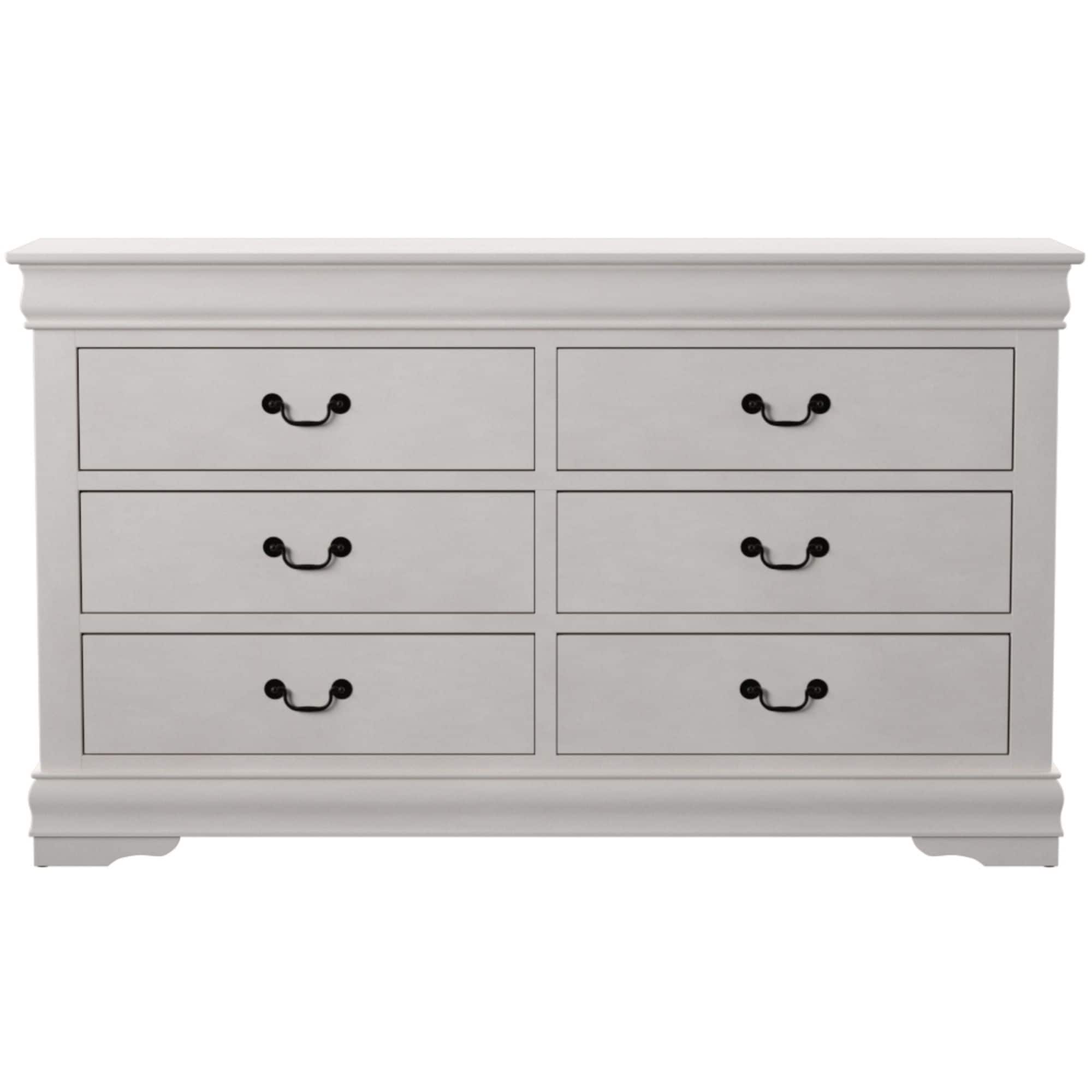 Wood 3 Tier 6 Drawers Dresser in White - - 35374255 - Mycitystee