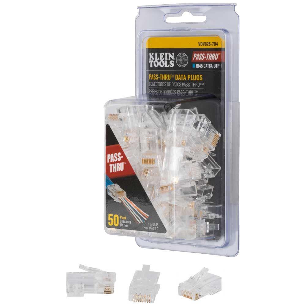 Klein RJ45 CAT6A UTP Pass Thru Plug 50pk - Mycitystee