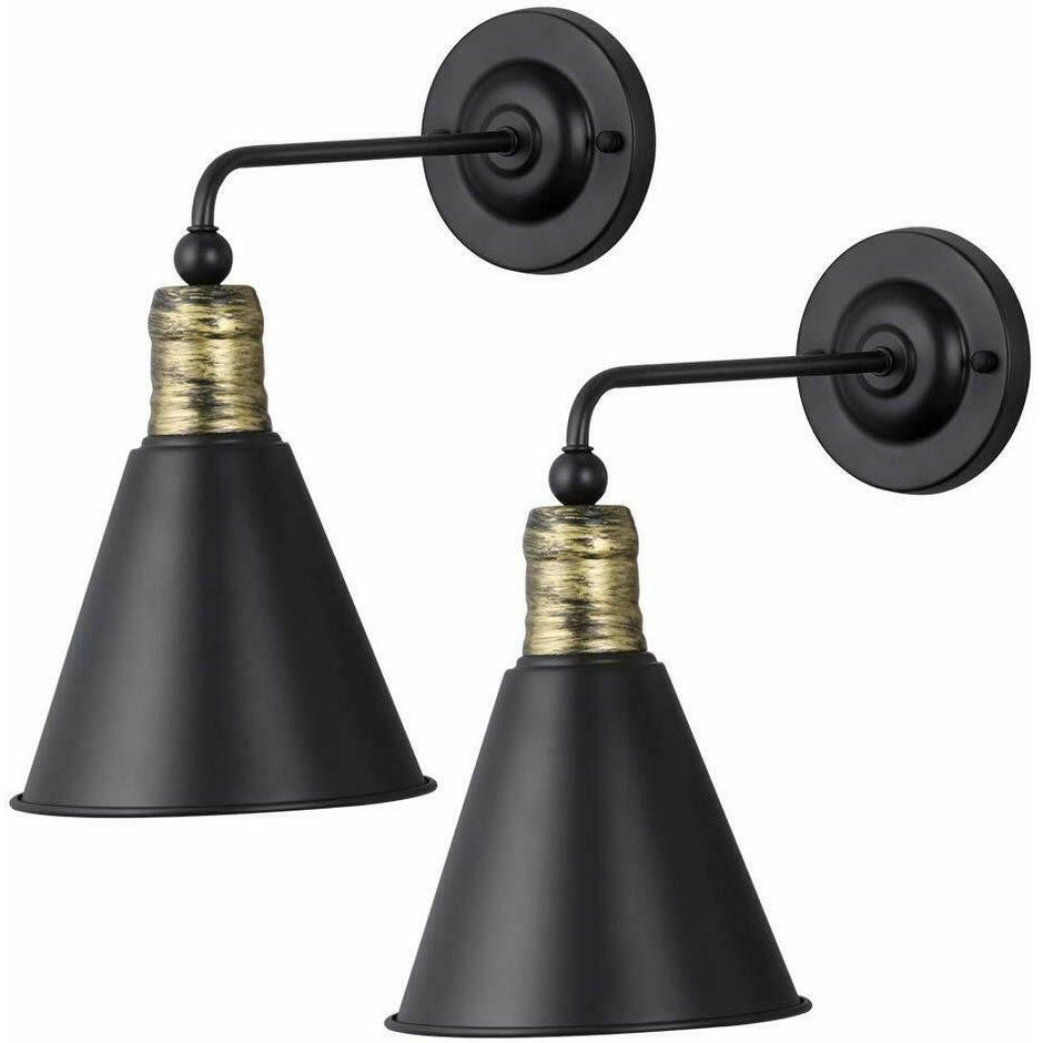 Hardwired Wall Lamp with Black Chrome Metal (Bulbs is Not Included) - Mycitystee