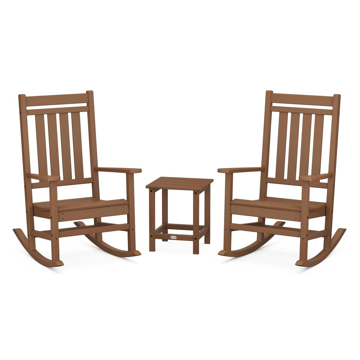 POLYWOOD Estate 3-Piece Rocking Chair Set w/ Long Island 18-Inch Side Table - Mycitystee