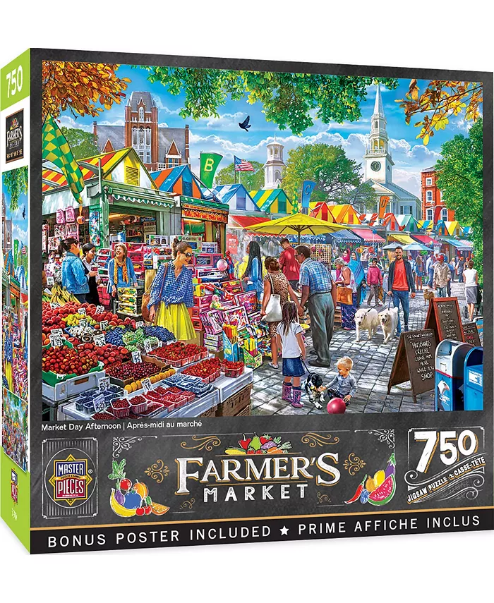 MasterPieces Puzzles Farmer's Market - Market Day Afternoon 750 Piece Puzzle - Mycitystee