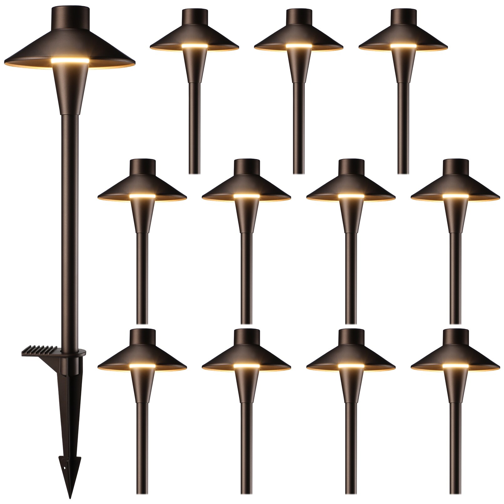 5W 3CCT Low Voltage Landscape Path Lights， 3000K/4000K/5000K - 12PACK - Mycitystee
