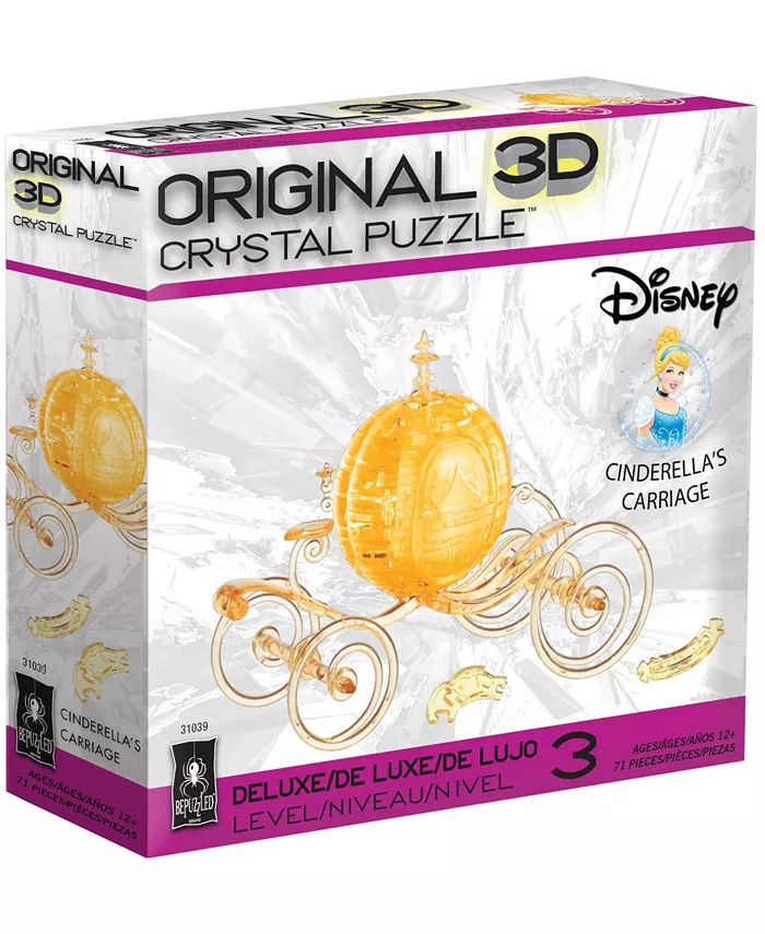 BePuzzled 3D Crystal Puzzle - Disney Cinderella's Carriage - 71 Piece - Mycitystee