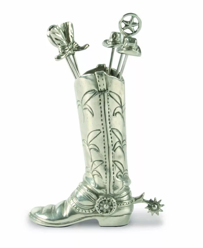 Vagabond House Pewter Western Cowboy Boot Cheese Pick - Set of 6 - Mycitystee