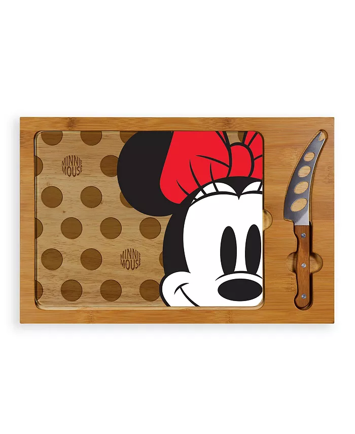 Disney Minnie Mouse Glass Top Serving Tray and Knife Set - Mycitystee