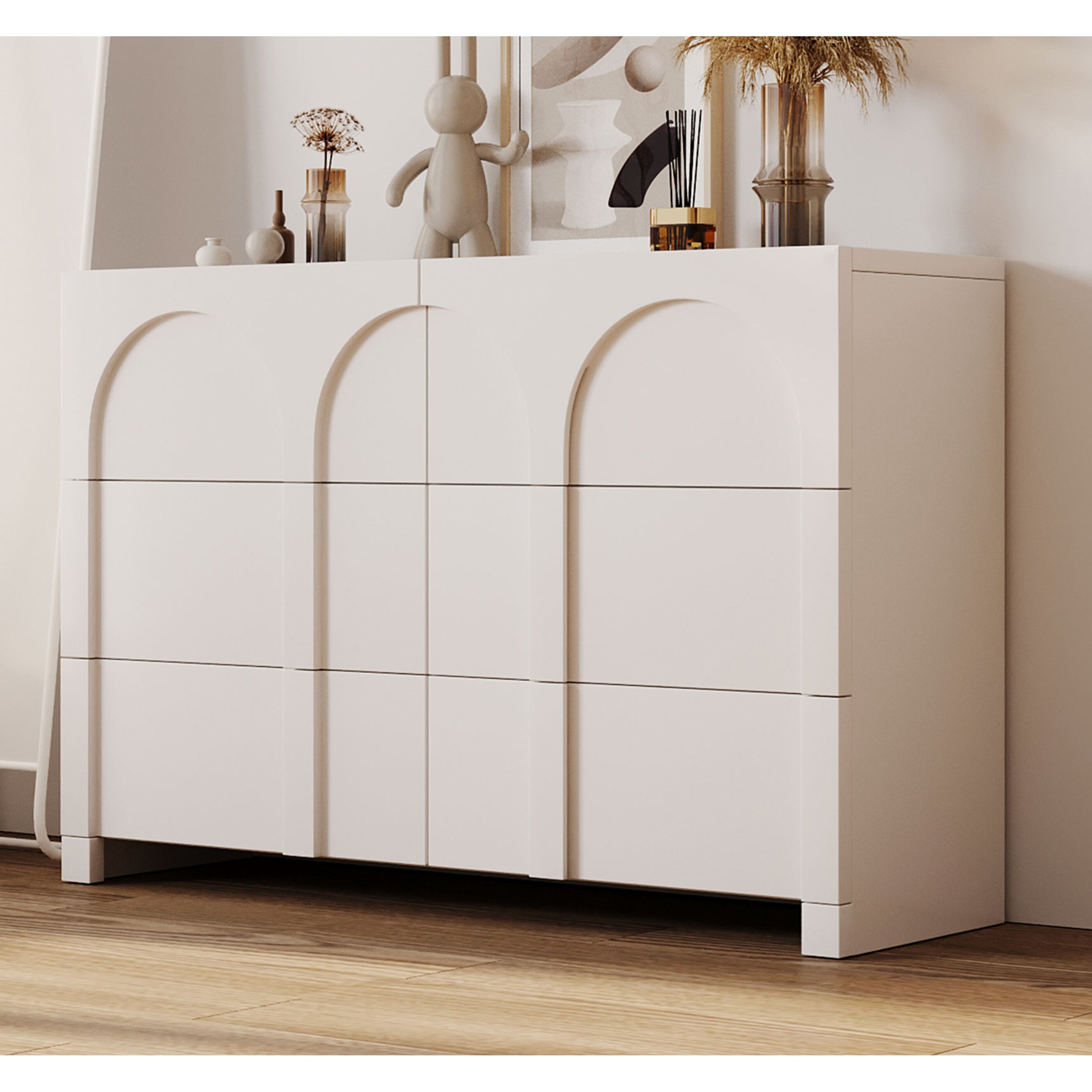 High Gloss Six-Drawer Dresser with Ample Storage Space - - 37703058 - Mycitystee