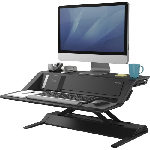Fellowes Lotus DX Sit-Stand Workstation， 32.75w x 24.25d x 22.5h， Black (8080301) - Mycitystee