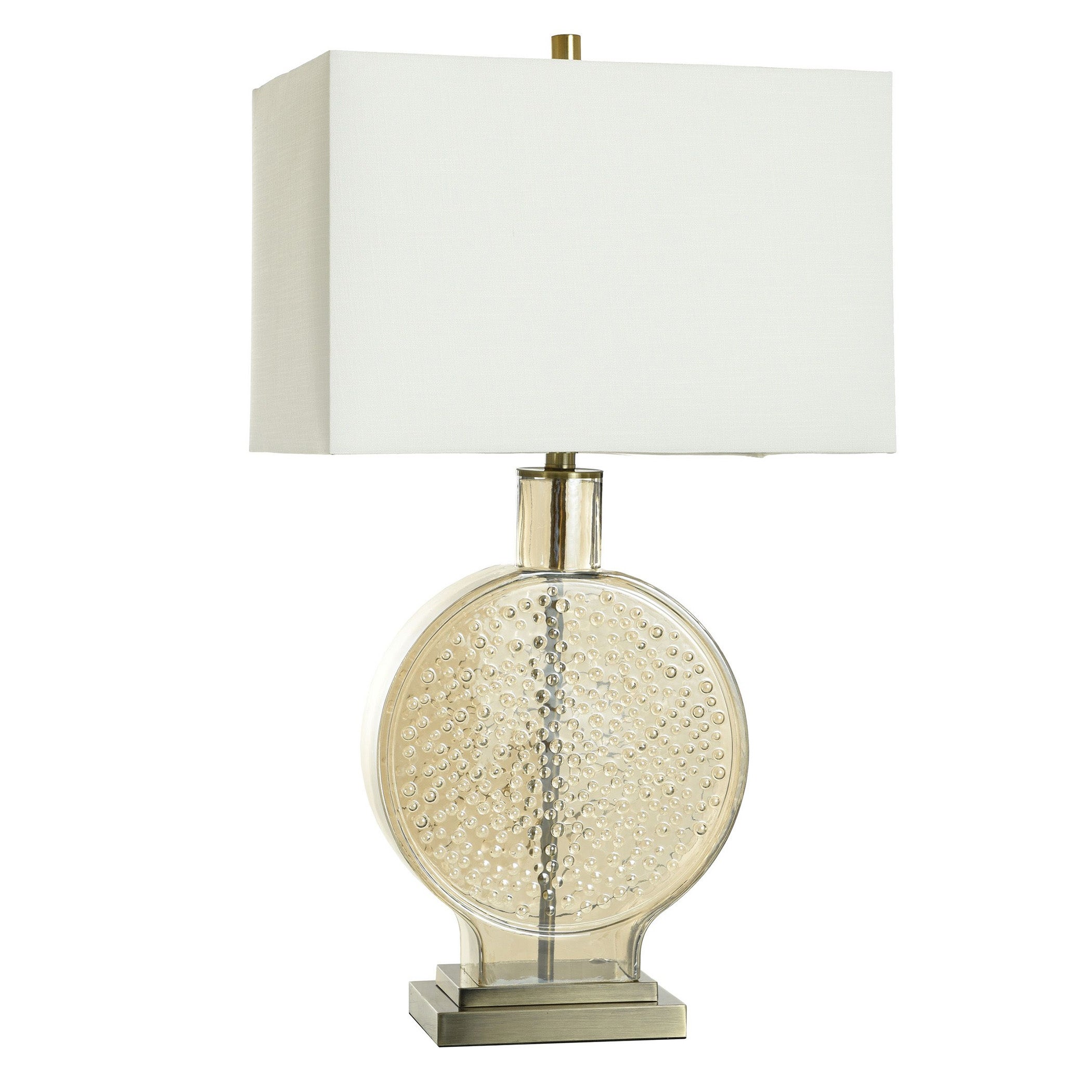 Bahera Gold - Classic Table Lamp - Hammered Glass - White Shade - Mycitystee