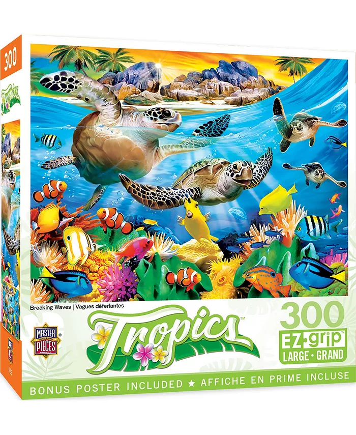 MasterPieces Puzzles Tropics - Breaking Waves 300 Piece Adult Jigsaw Puzzle - Mycitystee