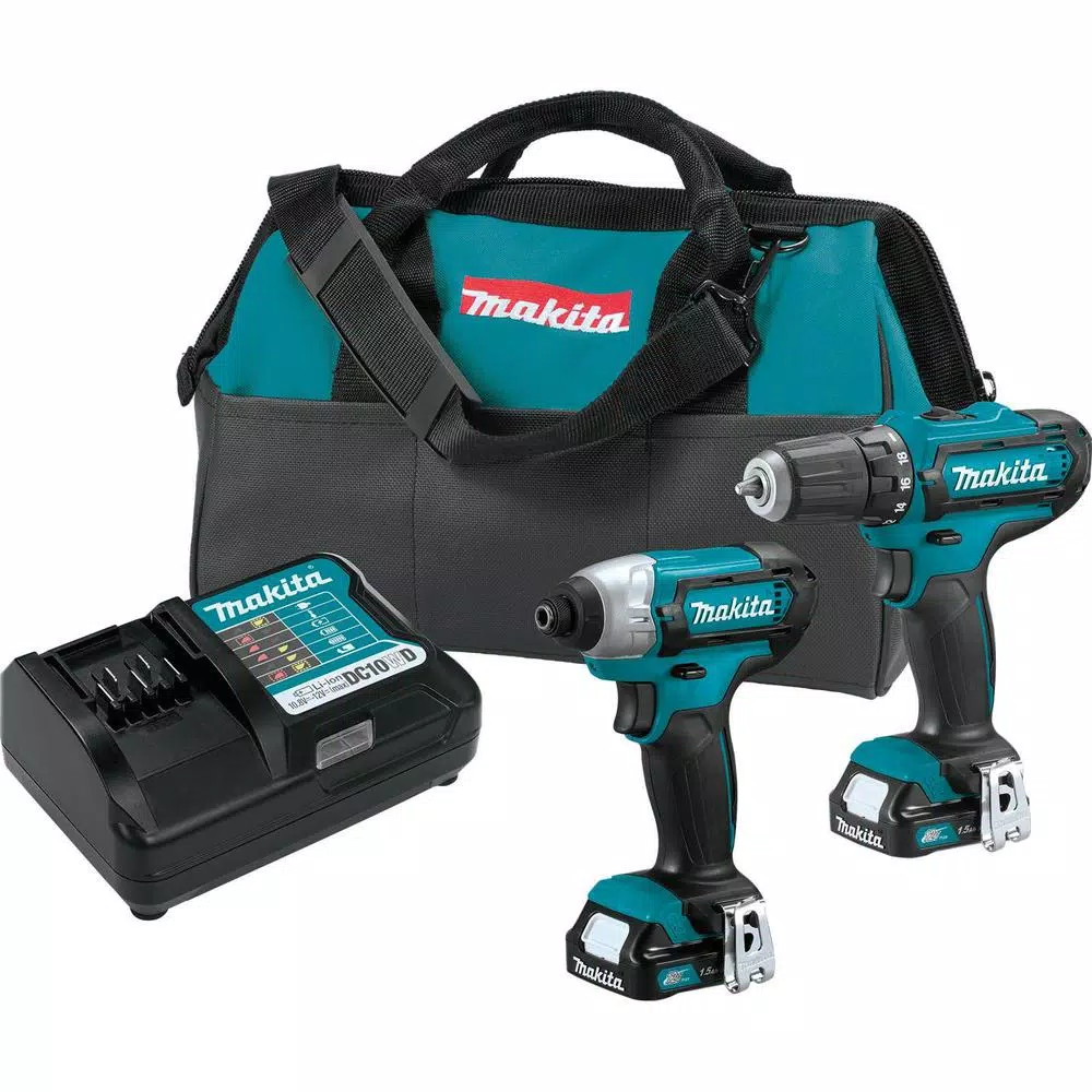 Makita 12-Volt MAX CXT Lithium-Ion Cordless 3/8 in. Drill and Impact Driver Combo Kit with (2) 1.5Ah Batteries Charger and Bag and#8211; XDC Depot - Mycitystee