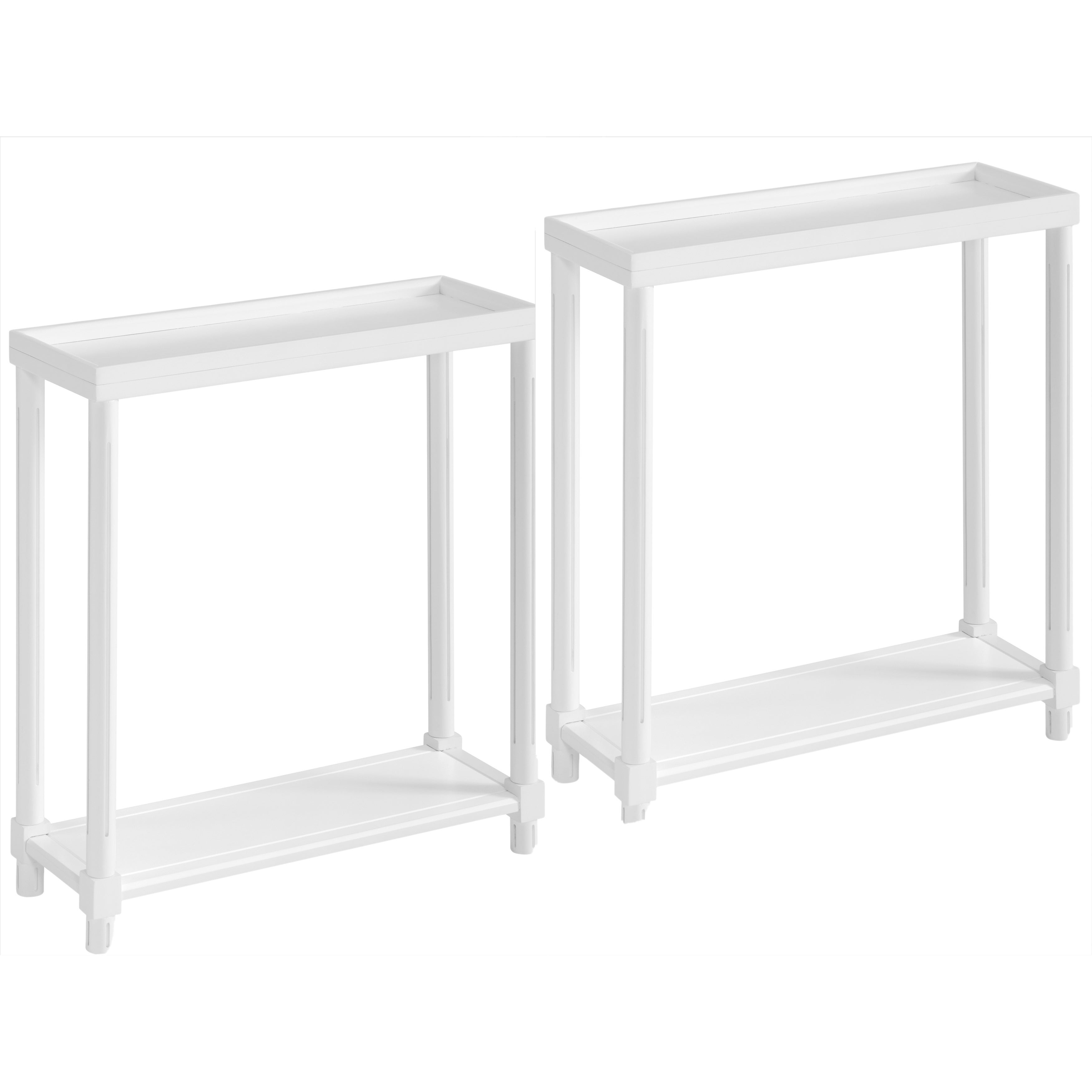 NewRidge Home Goods Harrison Narrow Side Table， White， Set of 2 - Mycitystee