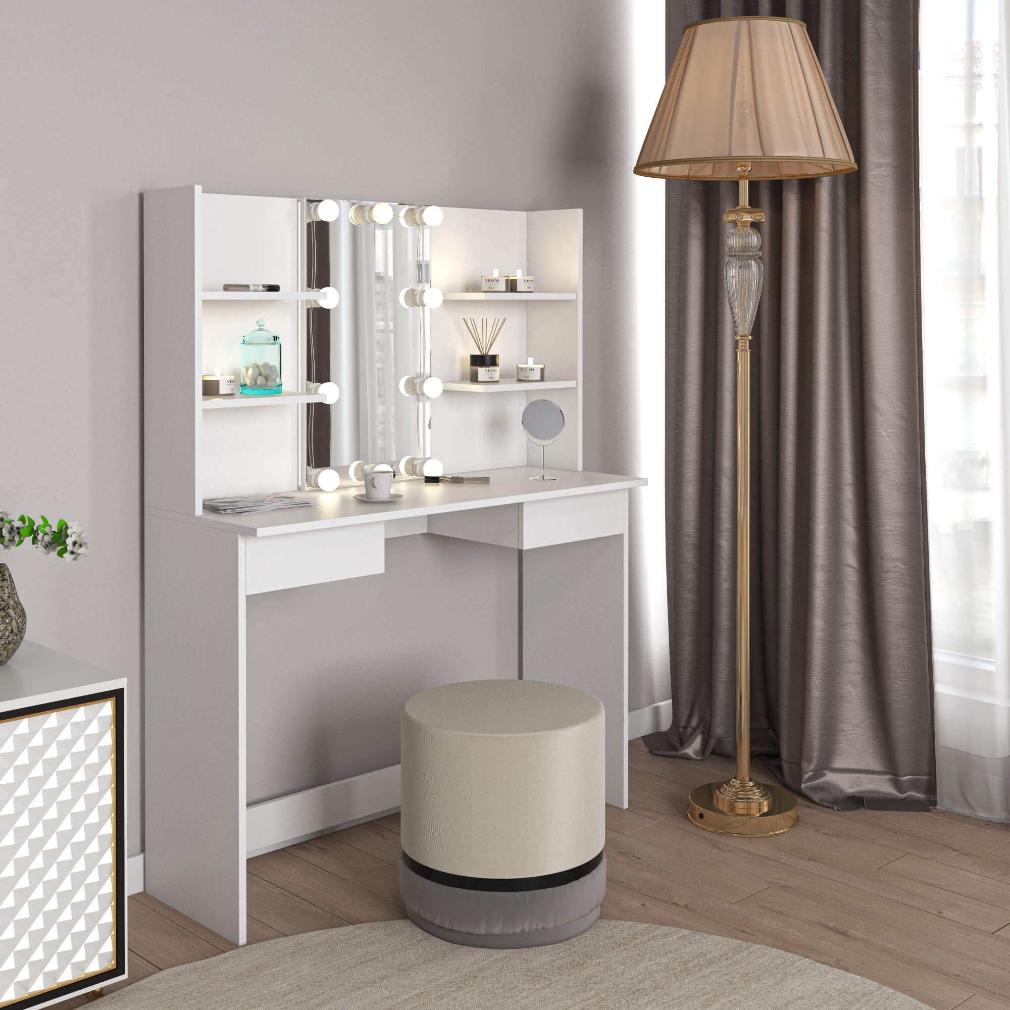 Lucy Makeup Table with LED - - 34488876 - Mycitystee