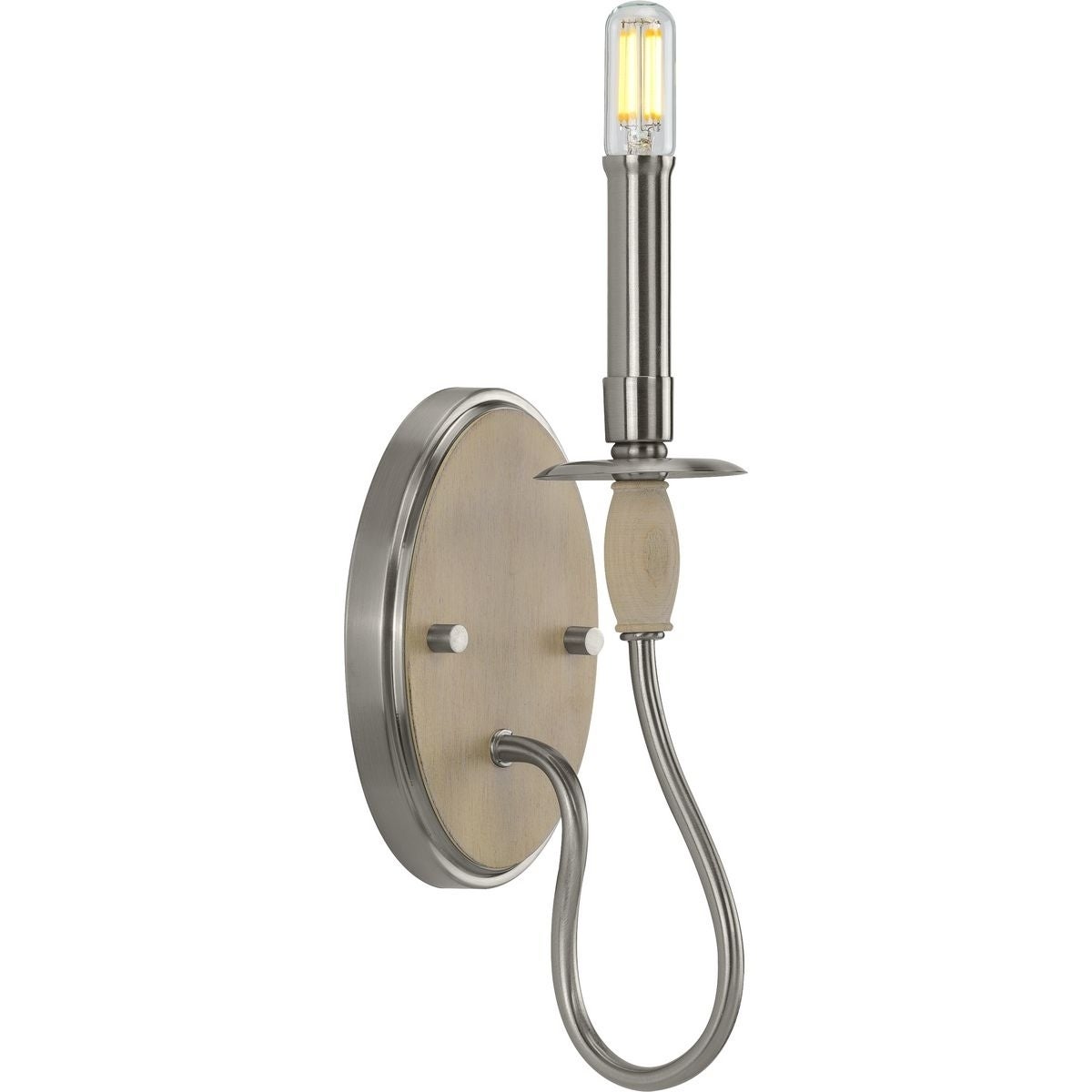 Durrell Collection One-Light Brushed Nickel Wall Bracket - Mycitystee