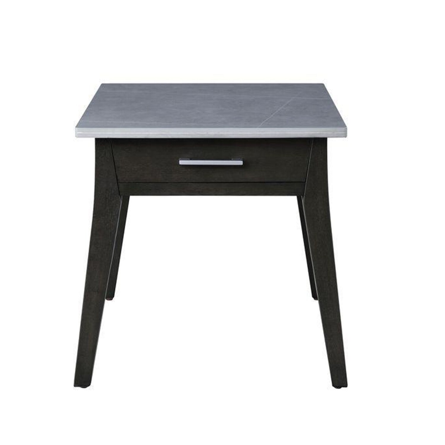 1 Drawer Rectangular Sintered Stone Top End Table in Dark Brown - Mycitystee