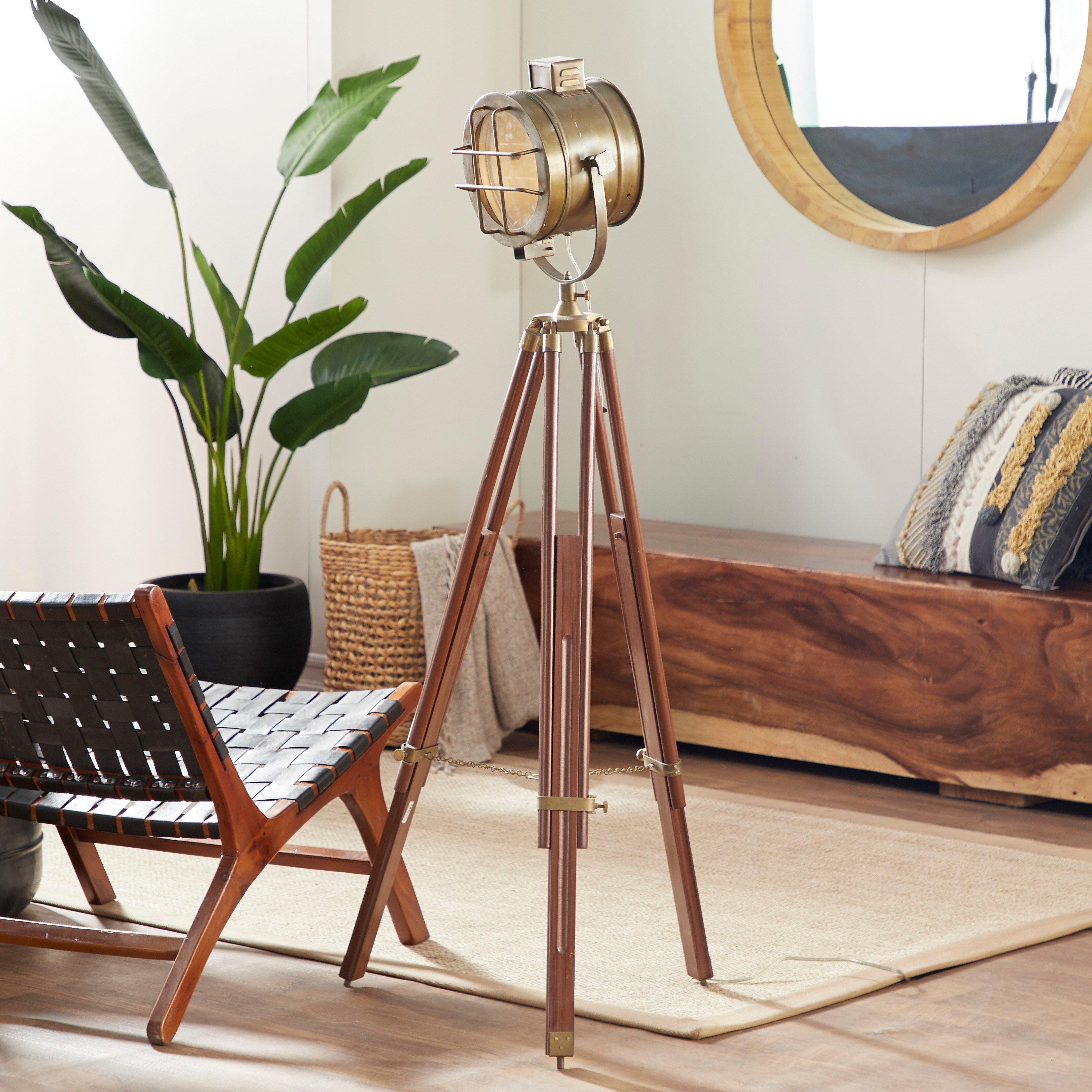 Brown Mahogany Industrial Floor Lamp 71 x 31 x 31 - 71
