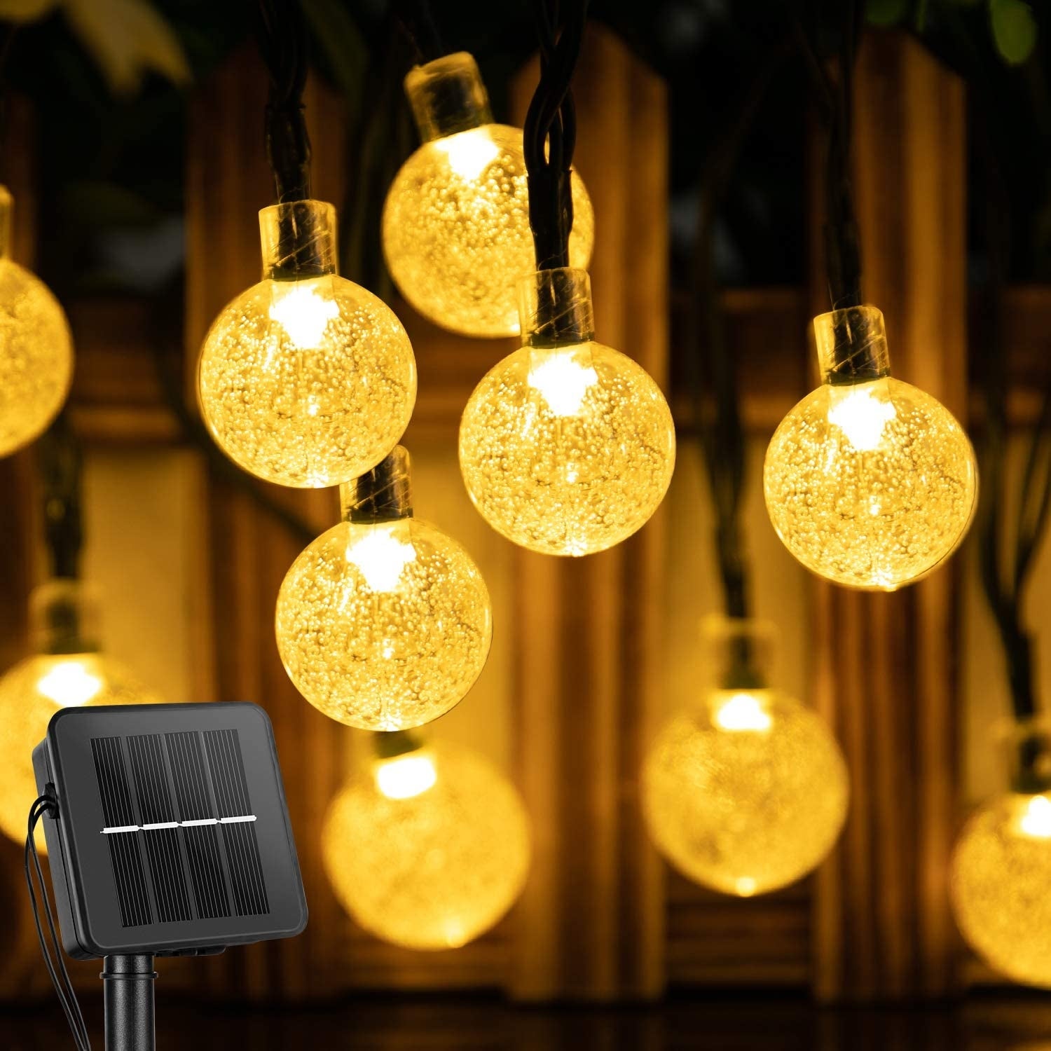 35.6 Feet Crystal Globe Lights with 8 Lighting Modes (Warm White) - Yellow - Mycitystee