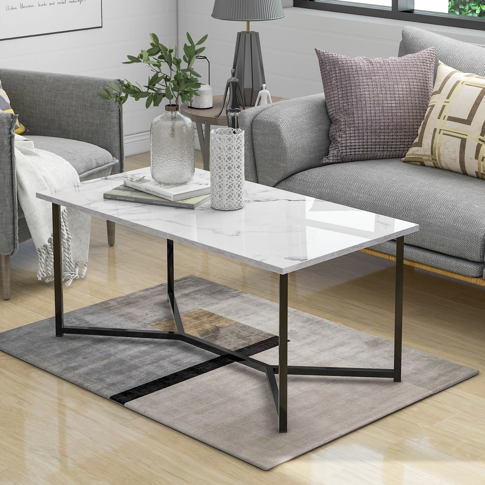 Modern Rectangle Wooden Coffee Table - Mycitystee