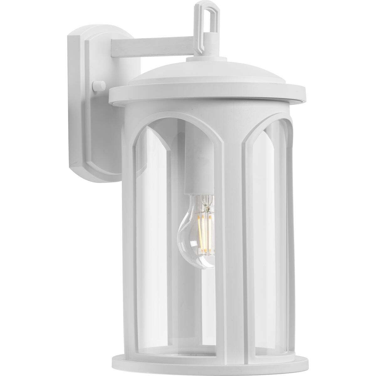 Gables Collection One-Light White Outdoor Wall Lantern with DURASHIELD - 7.5 in x 8.5 in x 14.125 in - Mycitystee