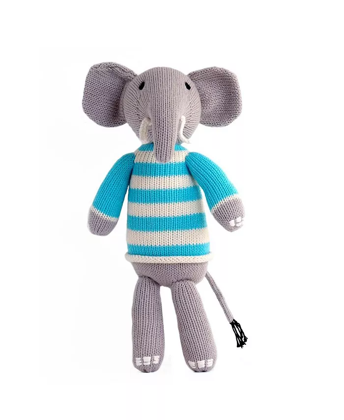 Melange Collection Elephant Plush Toy in Sweater， Blue - Mycitystee