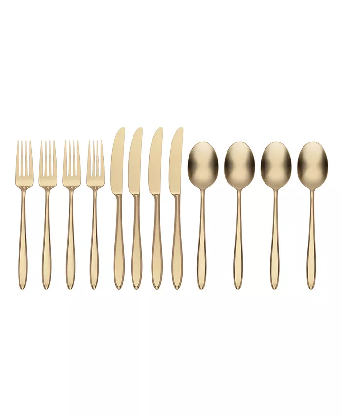 Hampton Forge Ayla Champagne 12 Piece Flatware Set - Mycitystee