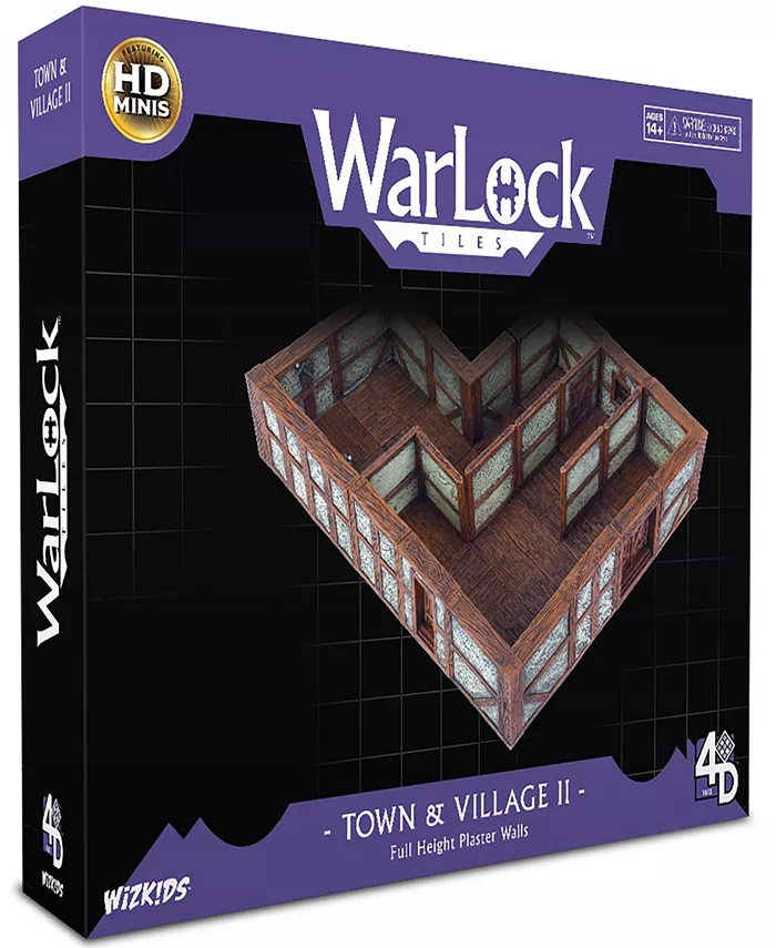 WizKids Games Warlock Tiles Town Village 2 Full Height Plaster Walls Miniatures Role Playing Game Tabletop Accessory - Mycitystee