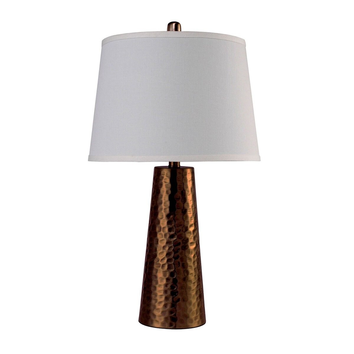 Contemporary Table Lamp with Flared Base and Hammered Pattern， Antique Gold - 26 H x 12.5 W x 12.5L Inches - Mycitystee