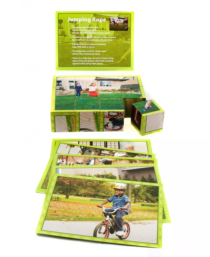 Stages Learning Materials Real Picture Active Kids Wooden Cube Puzzle 12 pieces - Mycitystee