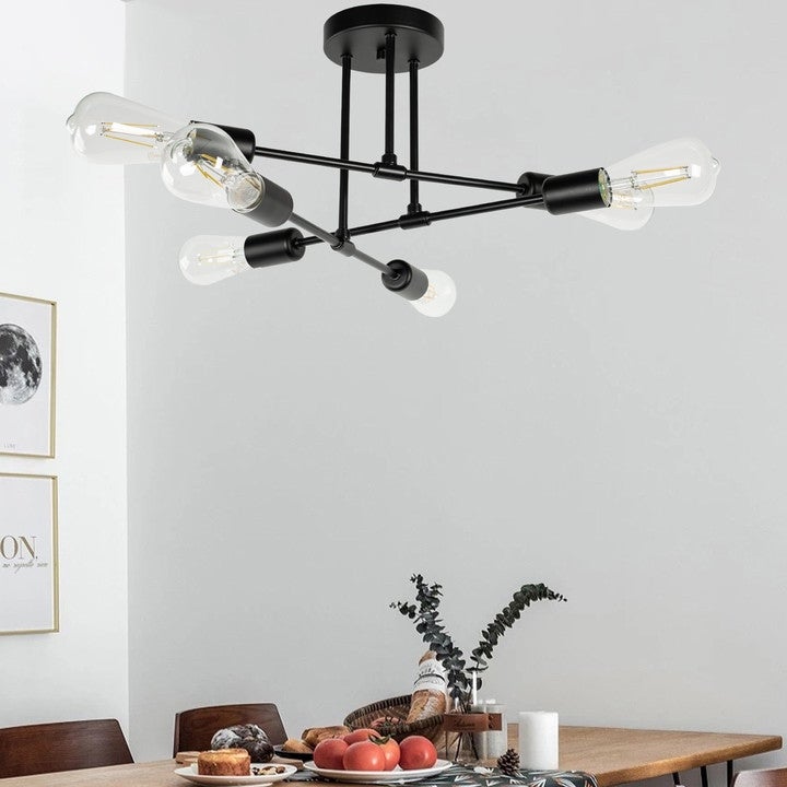 16in. 6-Light Sputnik Sphere Semi Flush Mount Ceiling Light - 16 in. - Mycitystee