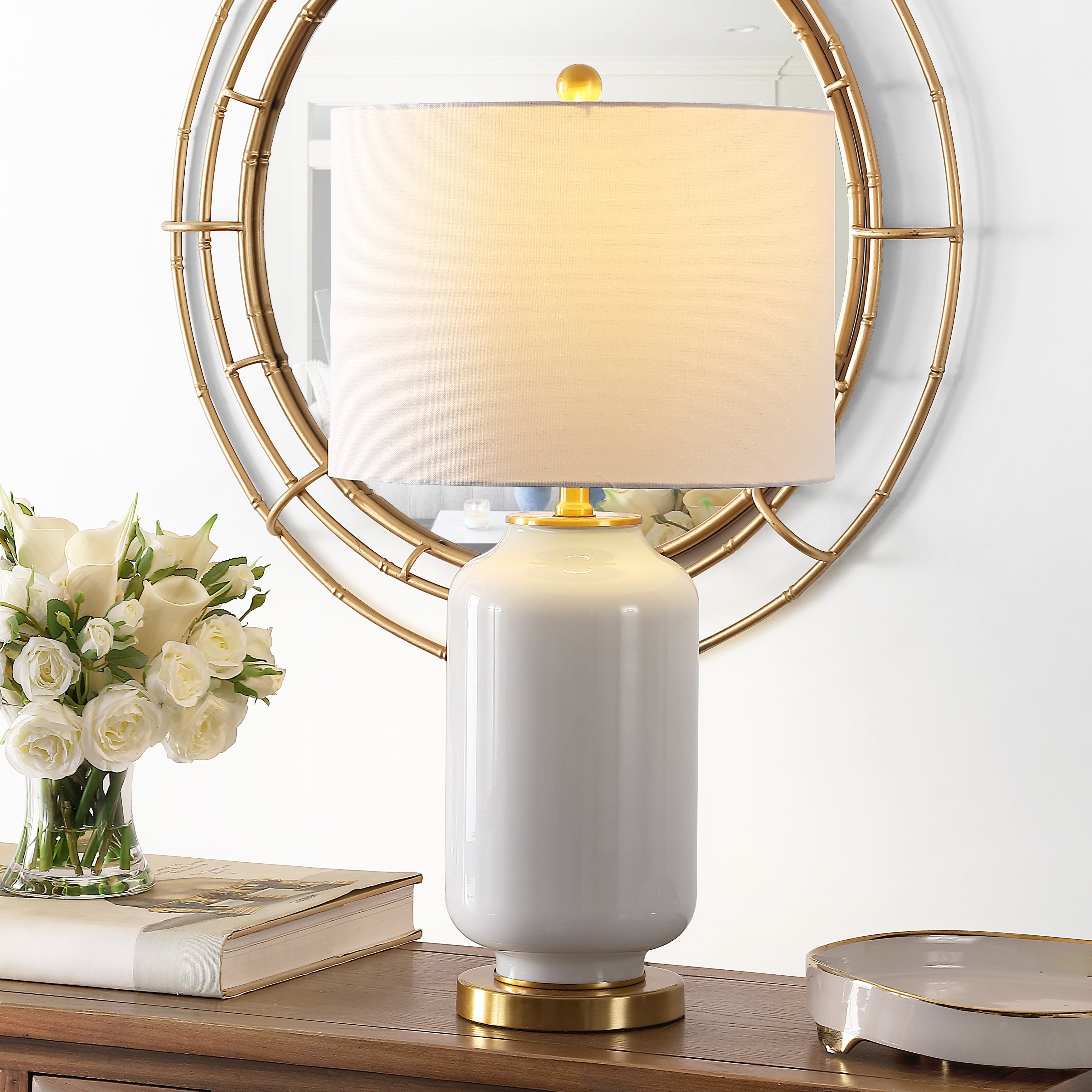SAFAVIEH Lighting 26-inch Amaia Glass Table Lamp - 14