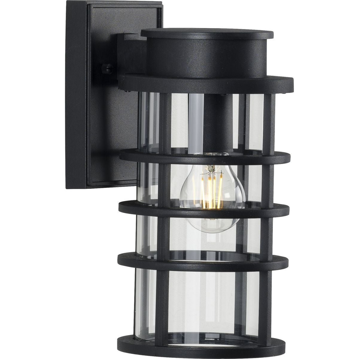 Port Royal 1-Light Black Farmhouse Outdoor Wall Lantern Light - 14.820