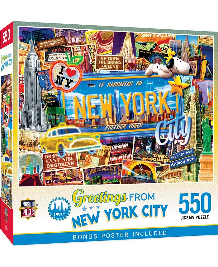 MasterPieces Puzzles MasterPieces 550 Piece Jigsaw Puzzle - Greetings From New York - Mycitystee