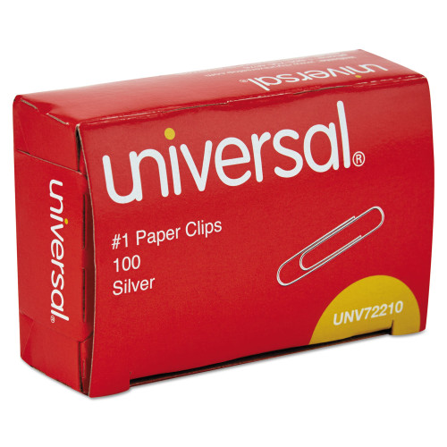 Universal Paper Clips， #1， Smooth， Silver， 100 Clips/Box， 10 Boxes/Pack (72210) - Mycitystee