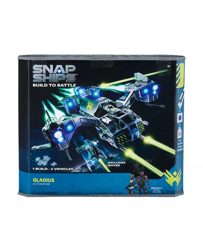 PLAYMONSTER Snap Ships Gladius Ac-75 Drop Ship Build to Battle， 149 Pieces - Mycitystee
