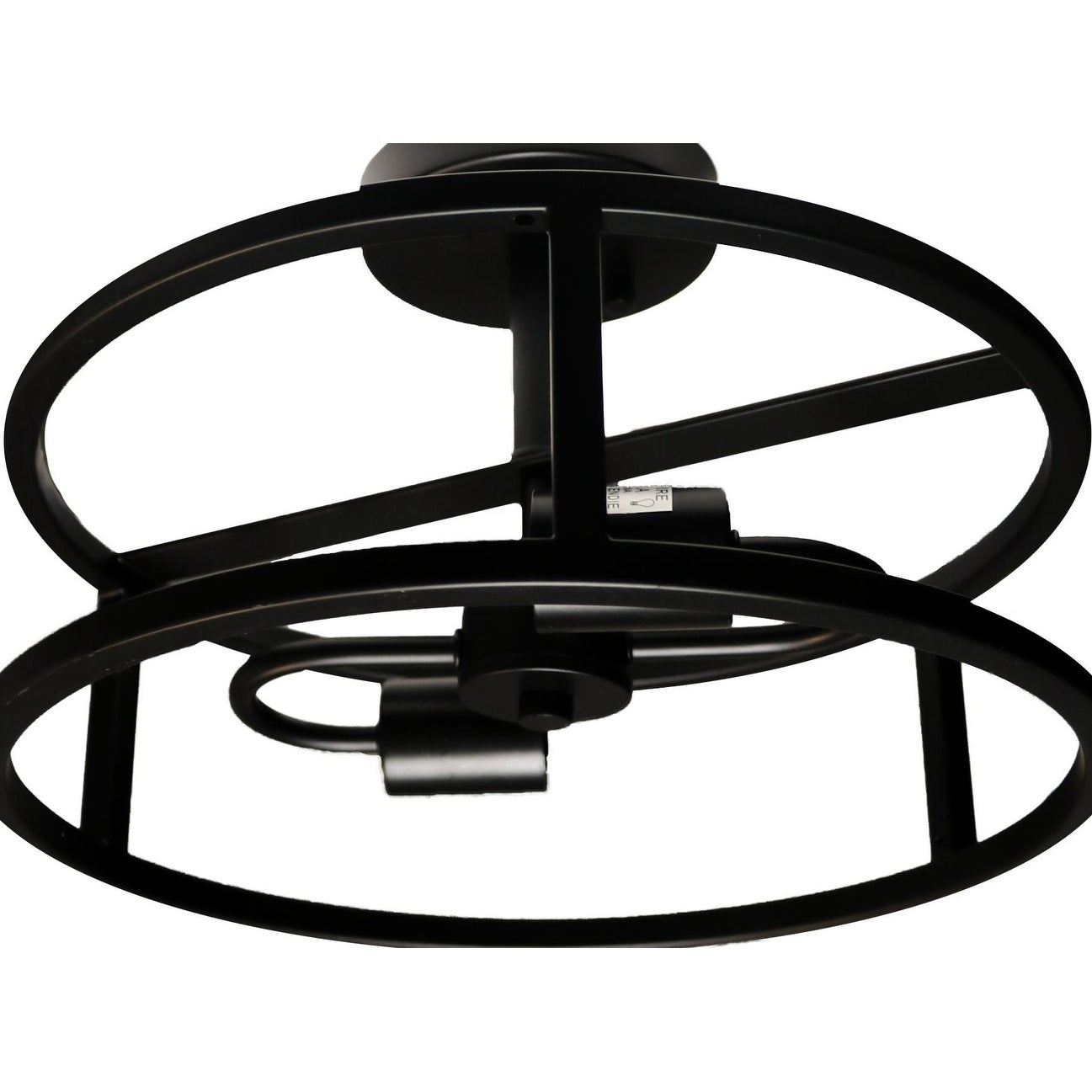 Vivio Lighting Charles 2-Light Round Matte Black Open Semi-Flush Mount - Mycitystee