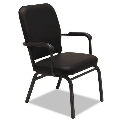 Alera Oversize Stack Chair with Fixed Padded Arms， Black Seat/Black Back， Black Base， 2/Carton (BT6516) - Mycitystee