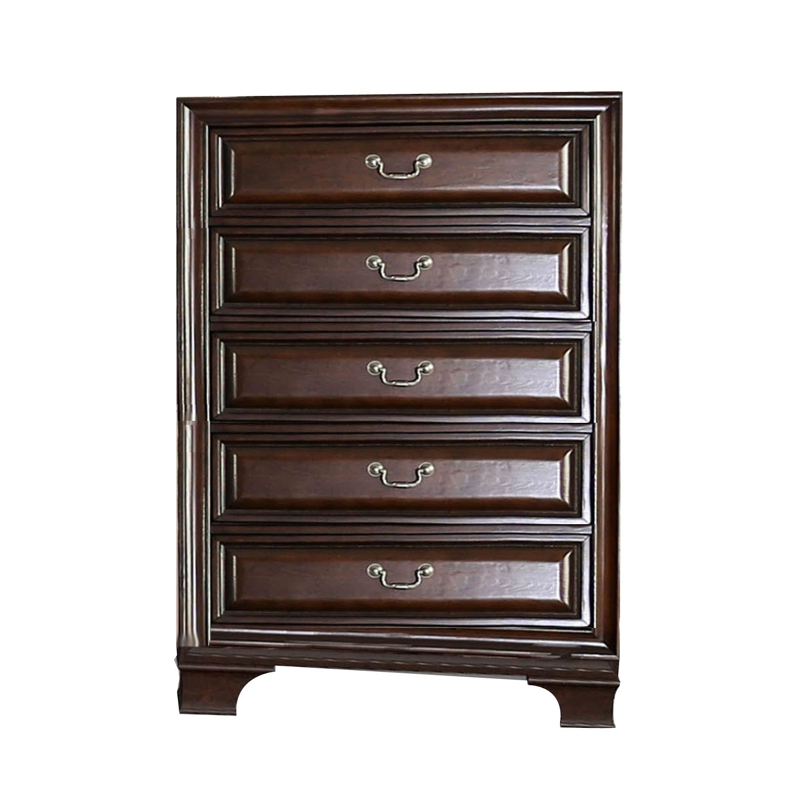 53 Inch Modern Tall Dresser Chest， Wood， 5 Drawers， Molded， Cherry - - 29792965 - Mycitystee