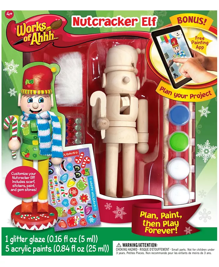 MasterPieces Puzzles Works of Ahhh... Wood Painting Kit - Nutcracker Elf - Mycitystee