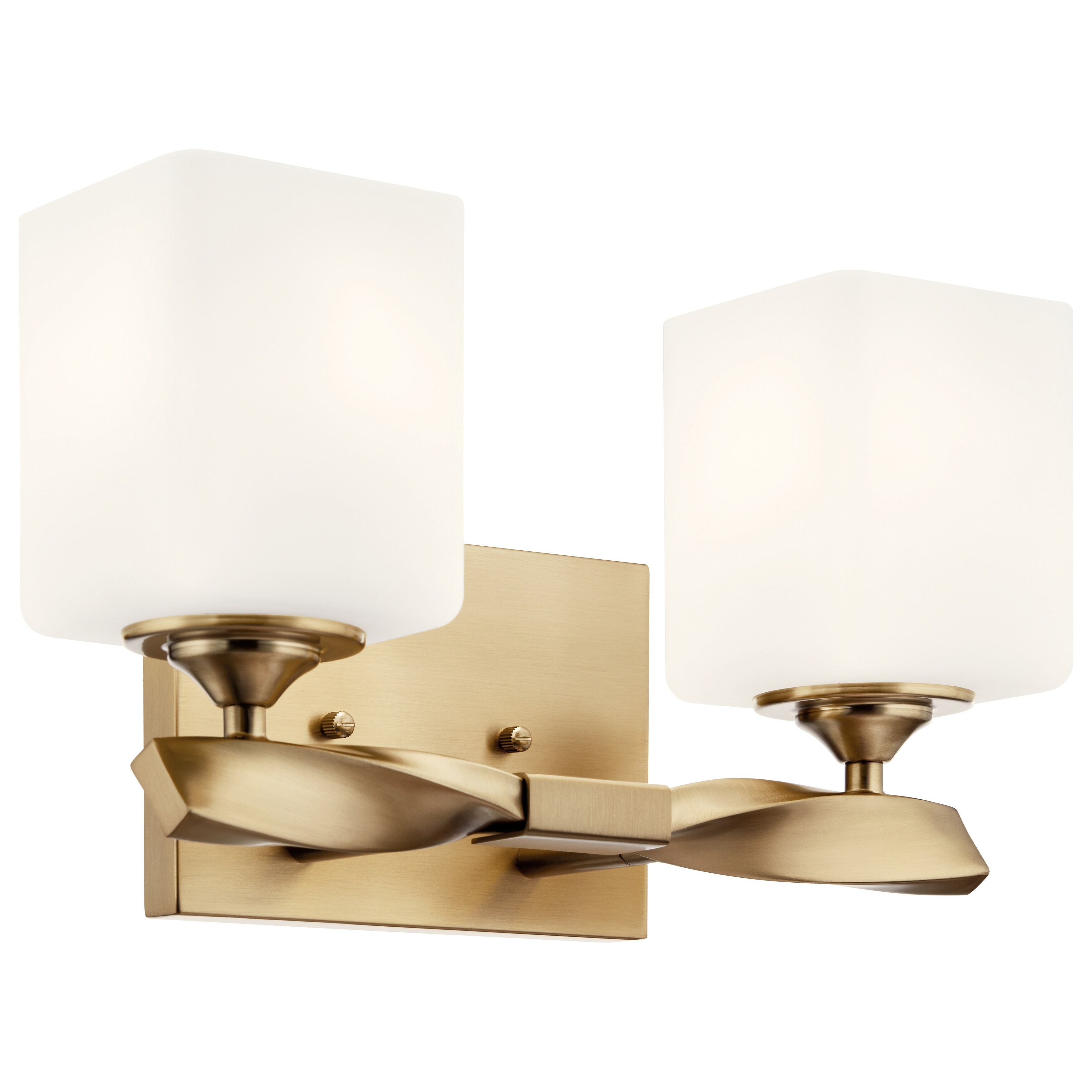 Kichler Lighting Marette 13.5 in. 2-Light Champagne Bronze Vanity Light with Satin Etched Cased Opal Glass - Mycitystee