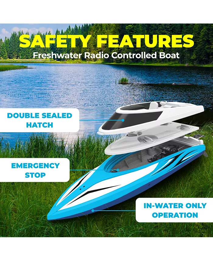 Force1 Velocity H102 RC Boat - Blue - Mycitystee